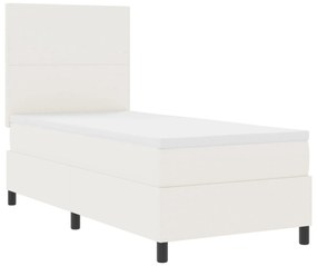 Cama Box Spring com Colchão Creme 80x200 cm Tecido de Veludo Cotelê