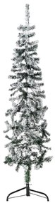 vidaXL Meia árvore de Natal fina com flocos de neve 150 cm