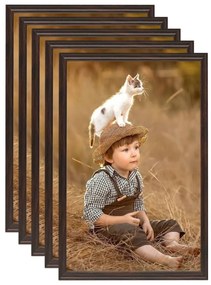 vidaXL Molduras para parede 5 pcs 50x70 cm MDF preto