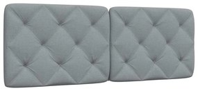 vidaXL Almofadão de cabeceira 140 cm tecido cinzento-claro
