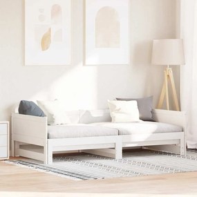 vidaXL Cama Dia Rebatível Branco 180 x 200 cm Madeira de pinho maciça