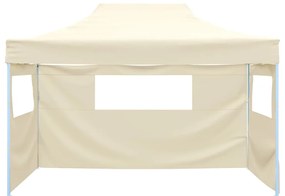 Tenda dobrável com 3 paredes 3x4,5 m creme