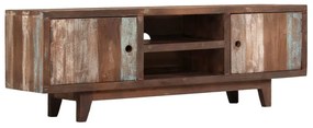 Móvel de TV vintage em madeira de acácia maciça 118x30x40 cm