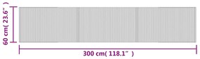 Tapete retangular 60x300 cm bambu cinzento