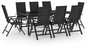 vidaXL 9 pcs conjunto de jantar para jardim alumínio antracite