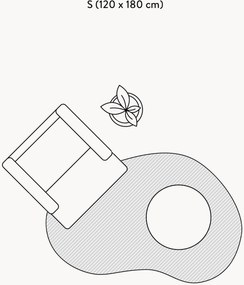 Tapete de pelo comprido com forma orgânica Tully