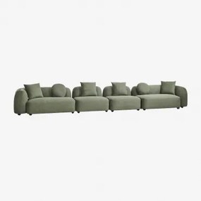 Sofá Modular De 4 Peças Em Chenille Coco Chenille Verde Sálvia - Sklum