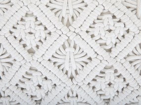 Almofada decorativa em macramé de algodão branco 30 x 50 cm ALATEPE Beliani