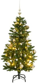 3210094 vidaXL Árvore Natal artificial articulada c/ 150 luzes LED+bolas 150cm
