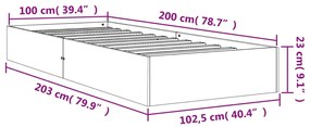 Cama sem colchão 100x200 cm pinho maciço castanho-mel