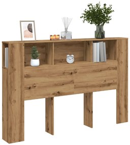 vidaXL Cabeceira de cama em carvalho artesanal 160x18,5x103,5 cm, madeira de engenharia