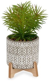 Planta Decorativa Com suporte Madeira Plástico (12 x 20 x 12 cm)