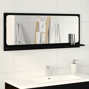 Espelho de Casa de Banho vidaXL Preto Carvalho 90x10,5x37 cm Madeira de Engenharia