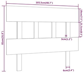 Cabeceira de cama 103,5x3x81 cm pinho maciço cinzento