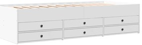 Sofá-cama com gavetas sem colchão 90x190 cm branco
