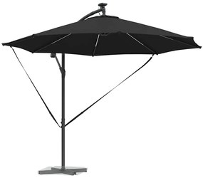 Guarda-sol de Bananeira Cantilever Preto 294 x 294 x 248 cm