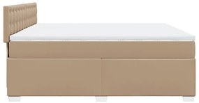 Cama com Molas/Colchão e Luzes Led - 200x200 cm - Couro Artificial Cap
