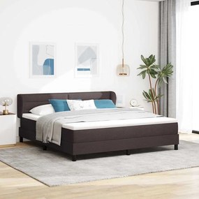 vidaXL Cama Box com colchão Marrom Escuro 180 x 200 cm tecido