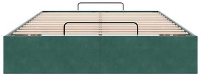 Otomano Bed Frame No Colchão Verde Escuro 120x200 cm Veludo