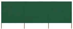 Para-vento com 3 painéis em tecido 400x160 cm verde