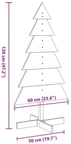 Árvore de Natal decorativa 120 cm madeira de pinho maciça