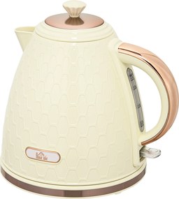 HOMCOM Chaleira, 2200W, Visor, Filtro, Aquecimento rápido, Bege | Aosom Portugal