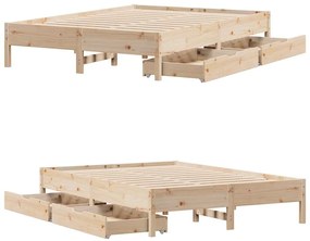 Cama sem colchão 135x190 cm madeira de pinho maciça
