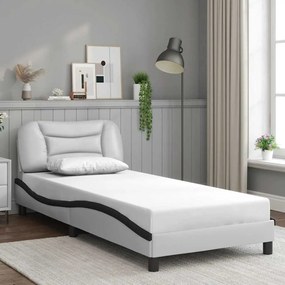 Estrutura de cama c/ cabeceira couro artificial 90x190cm