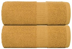 vidaXL Toalhas de bidé 2 pcs 30x50 cm 360 gsm 100% algodão ouro
