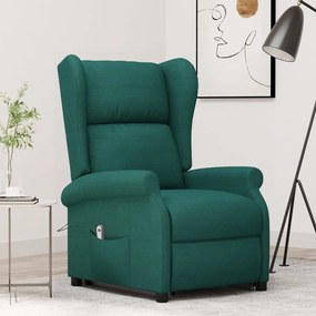Poltrona elevatória tecido verde-escuro