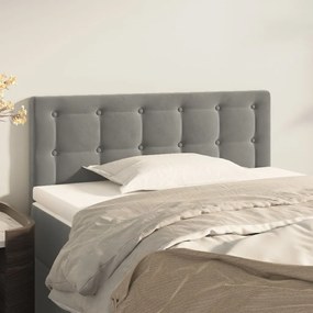 vidaXL Cabeceira de cama veludo 100x5x78/88 cm cinzento-claro