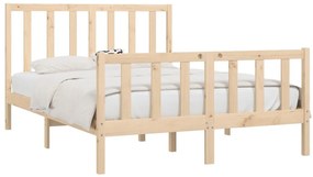 Estrutura de cama 140x190 cm madeira maciça