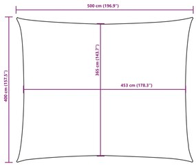 Para-sol estilo vela tecido oxford retangular 4x5 m bege