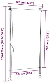 Estore de rolo para exterior 120x270 cm antracite