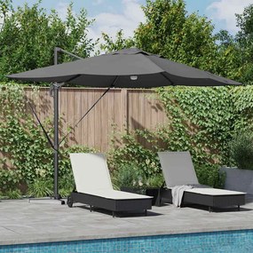 vidaXL Guarda-Sol Cantilever Roma da com LEDs, Antracite, 352x251x265 cm, em Alumínio.