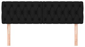 Cabeceira de cama 2 pcs tecido 72x7x78/88 cm preto