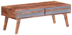 Mesa de centro 110x50x40 cm madeira maciça cinzento