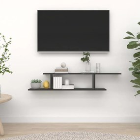 vidaXL Prateleira TV parede 125x18x23 cm derivados madeira preto