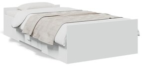 vidaXL Estrutura cama c/ gavetas 75x190 cm derivados de madeira branco