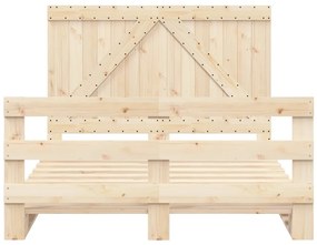 Estrutura de cama com cabeceira 160x200 cm pinho maciço