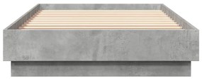 Estrutura de cama 90x200 cm derivados de madeira cinza sonoma
