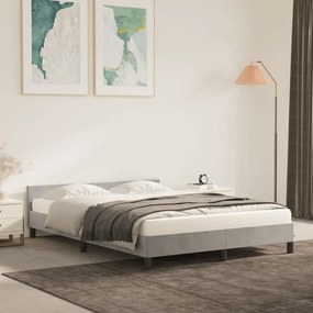 vidaXL Estrutura de cama sem colchão 140x200 cm veludo cinzento-claro