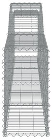 Cestos gabião arqueados 3 pcs 400x30x60/80 cm ferro galvanizado