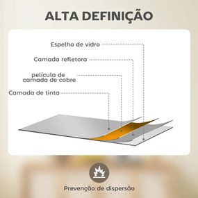 Espelho Retangular de Parede Espelho de Janela 70x50 cm com Moldura Metálica Espelho Decorativo para Sala Quarto Preto