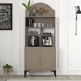 Armário de Cozinha/Sala "Caffè" - Atlas e Preto - 81.3x201x35cm - Desi