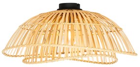 Candeeiro de teto oriental preto com bambu natural 62 cm - Pua Oriental