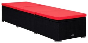 Espreguiçadeira com almofadão e mesa de centro vime PE vermelho