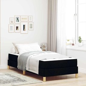 vidaXL Cama Box com colchão Preto 100 x 200 cm tecido
