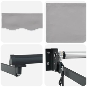 Toldo Retrátil Automático Cinza Claro 300x250 cm