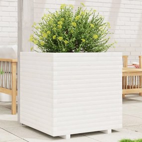 Vaso/floreira de jardim 70x70x72 cm pinho maciço branco